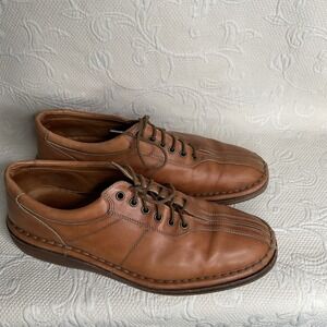 LNC Allen Edmonds Torino Brown Tan Leather Split Toe Casual Oxford Shoe Men 10,5
